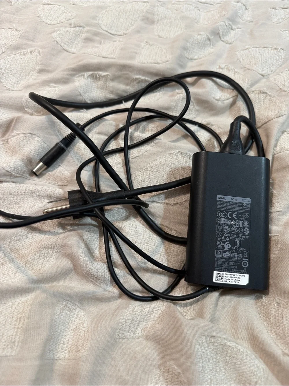 Dell Black Laptop Power Adapter Charger